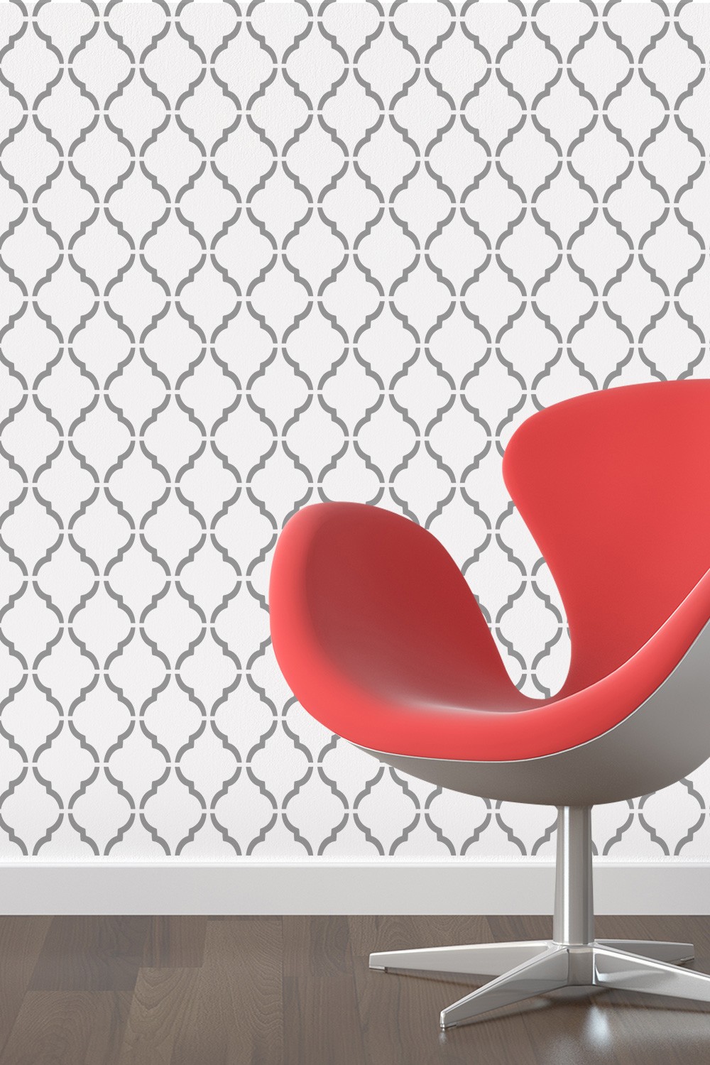 Silver Serisi Artikel Desen 1 Stencil Boyama Sablonu 30x30 Cm Duvar Stencil Fayans Stencil Mobilya Stencil